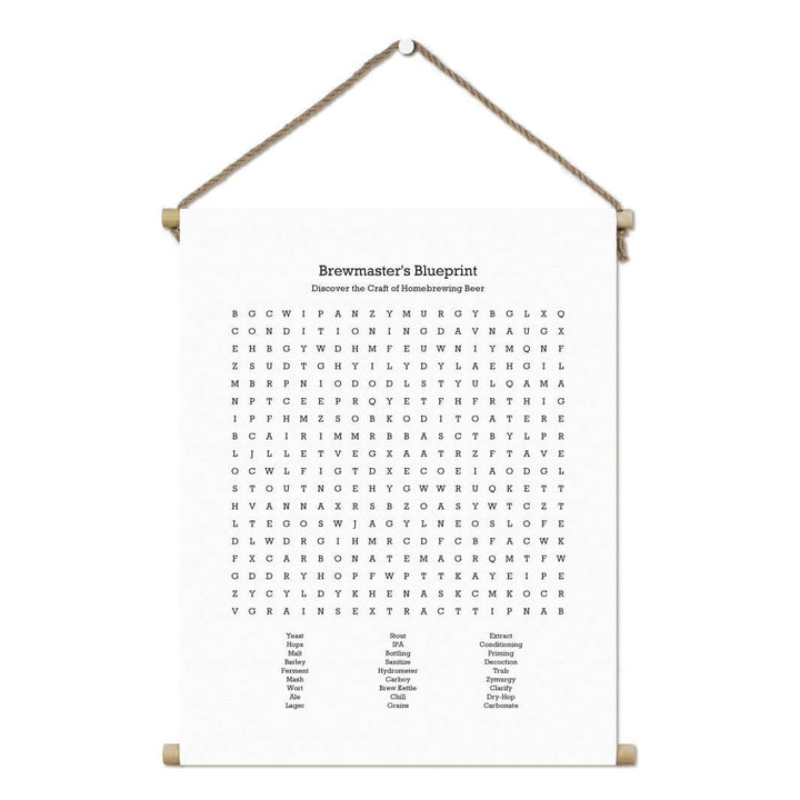 Custom Homebrewing Word Search Art Print#color-finish_hanging-canvas