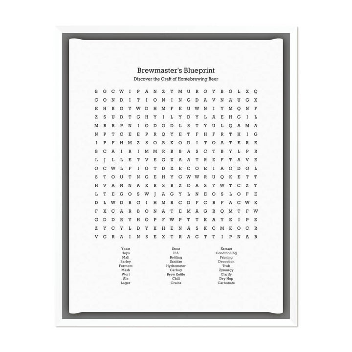 Custom Homebrewing Word Search Art Print#color-finish_white-floater-frame