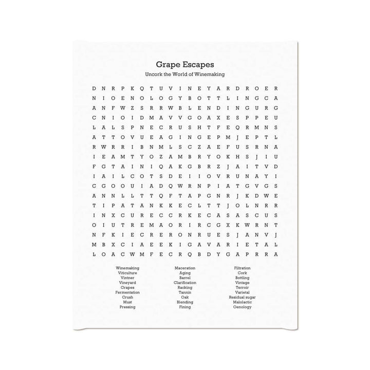 Custom Winemaking Word Search Art Print#color-finish_wrapped-canvas