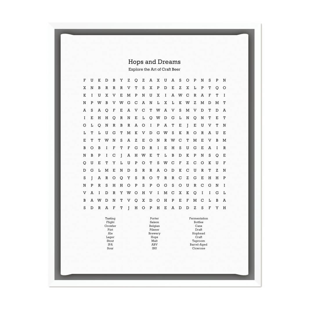 Custom Craft Beer Word Search Art Print#color-finish_white-floater-frame