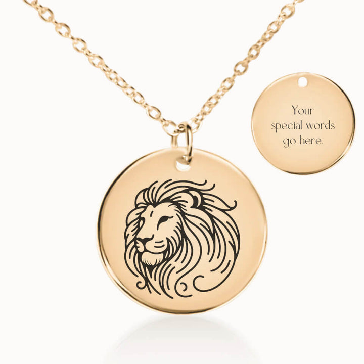 Leo Zodiac Pendant Necklace in Gold, Personalized Gift for Her