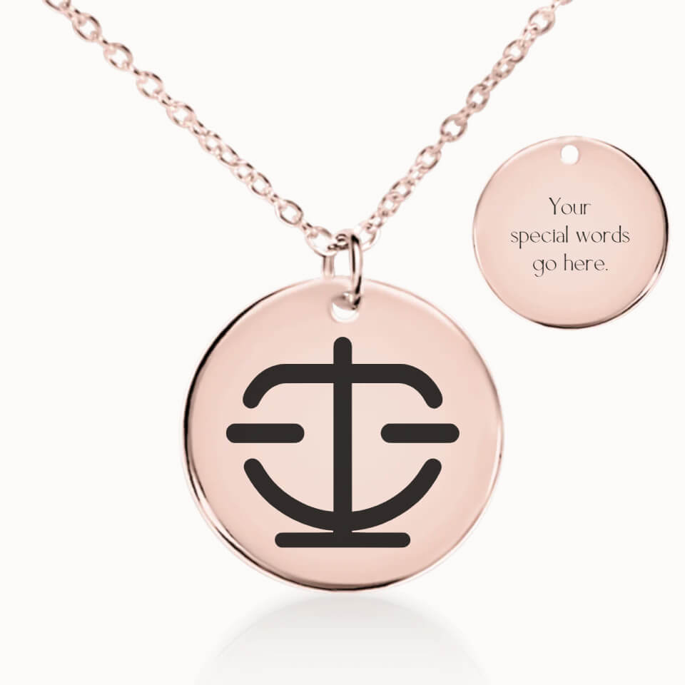 Libra Zodiac Pendant Necklace in Rose Gold, Personalized Gift for Her