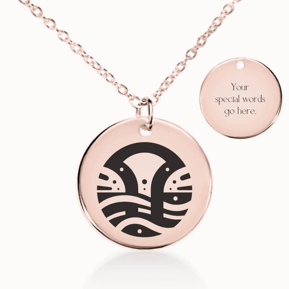 Virgo Zodiac Pendant Necklace in Rose Gold, Personalized Gift for Her