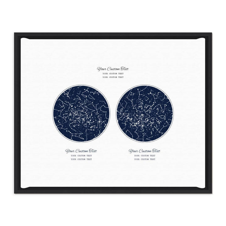 Personalized Wedding Guestbook Alternative, Star Map Personalized with 2 Night Skies, Black Floater Frame#color-finish_black-floater-frame