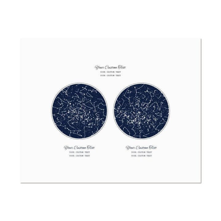 Personalized Wedding Guestbook Alternative, Star Map Personalized with 2 Night Skies, Unframed#color-finish_unframed