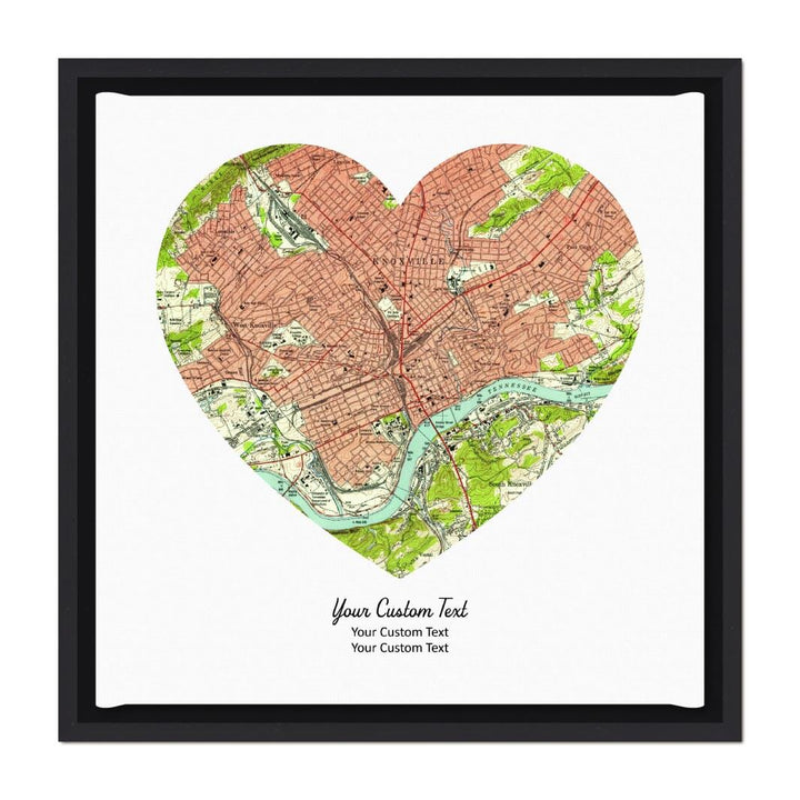 Heart Shape Atlas Art Personalized with 1 Map#color-finish_black-floater-frame