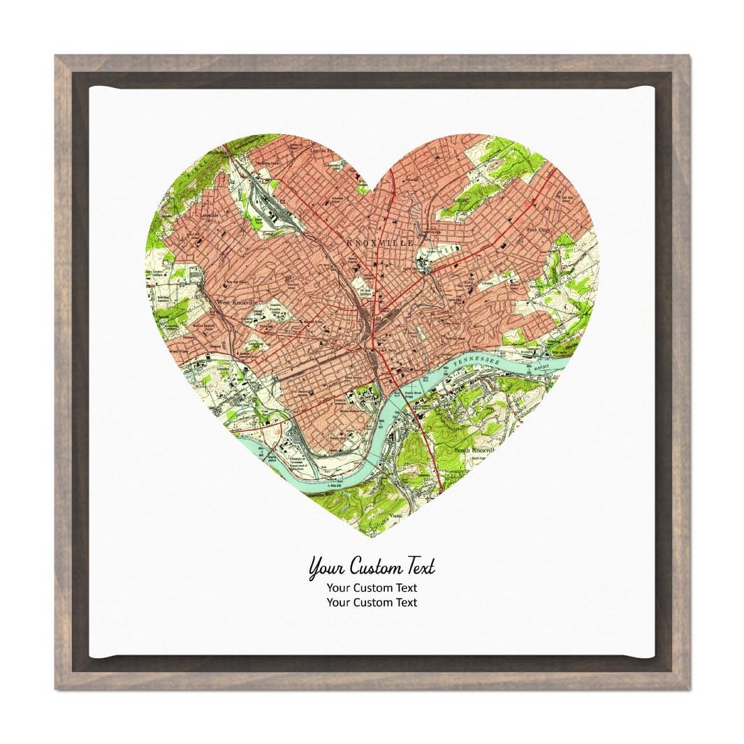 Heart Shape Atlas Art Personalized with 1 Map#color-finish_gray-floater-frame