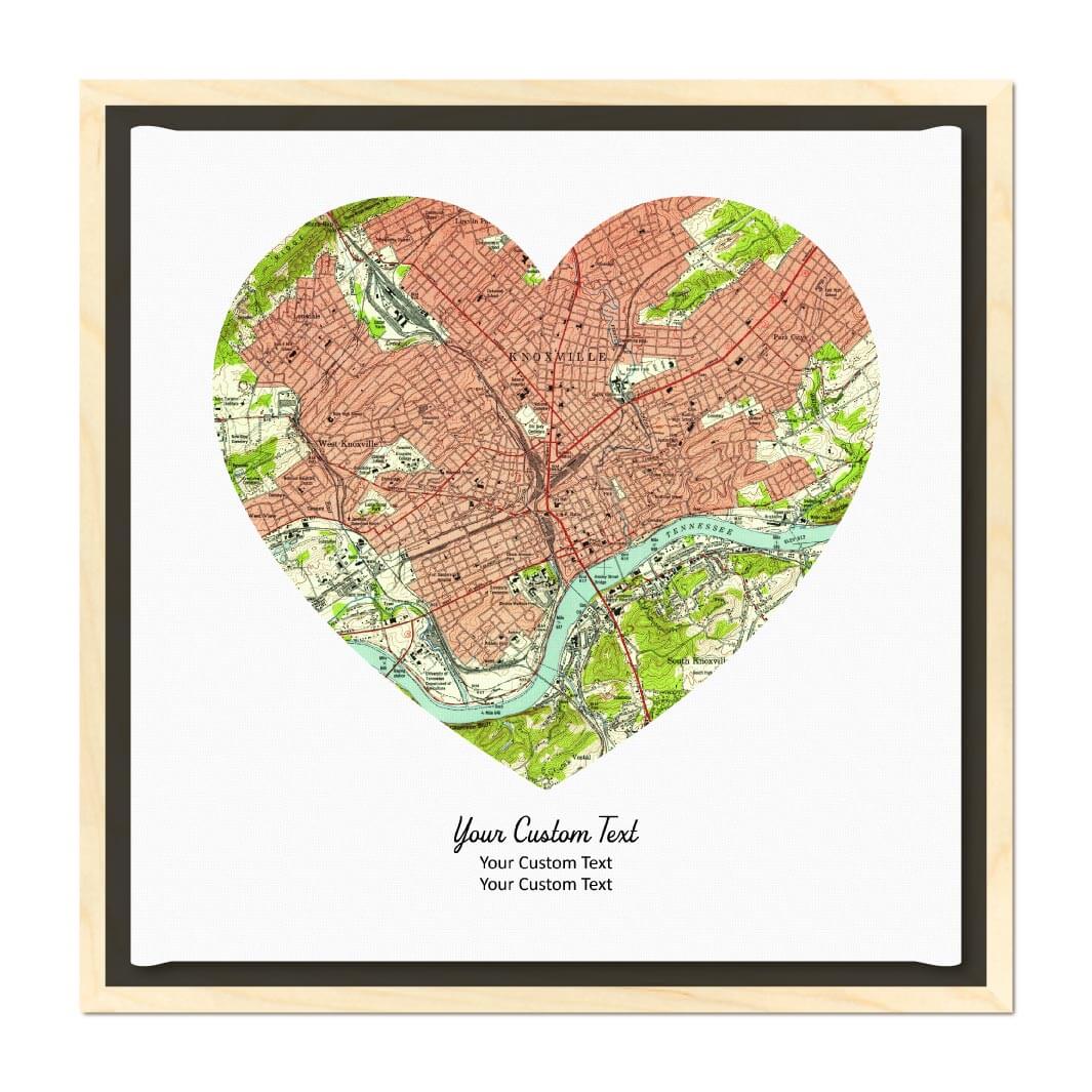 Heart Shape Atlas Art Personalized with 1 Map#color-finish_light-wood-floater-frame
