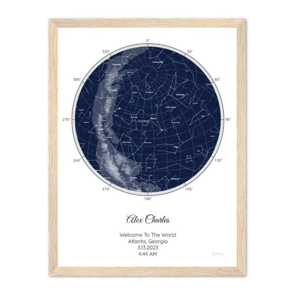 Personalized Gift for Baby Boy - Choose Star Map, Street Map, or Your Photo