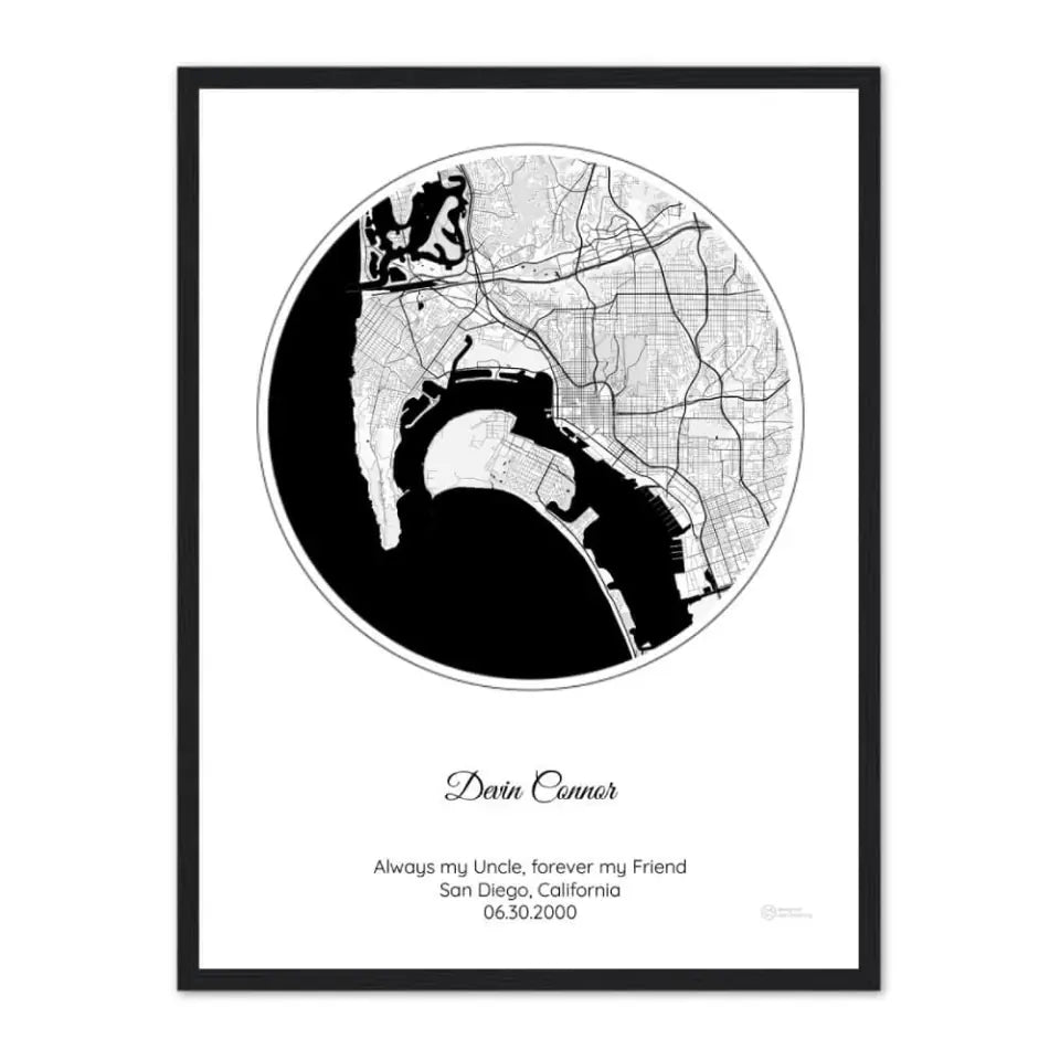 Personalized Gift for Uncle - Choose Star Map, Street Map, or Your Photo