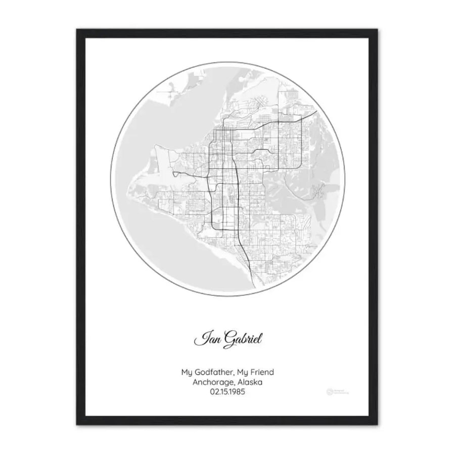 Personalized Gift for Godfather - Choose Star Map, Street Map, or Your Photo