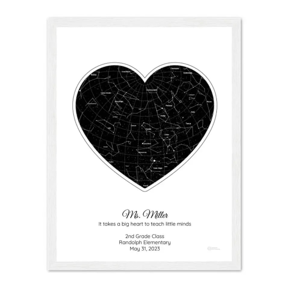 Personalized Gift for Teacher - Choose Star Map, Street Map, or Your Photo