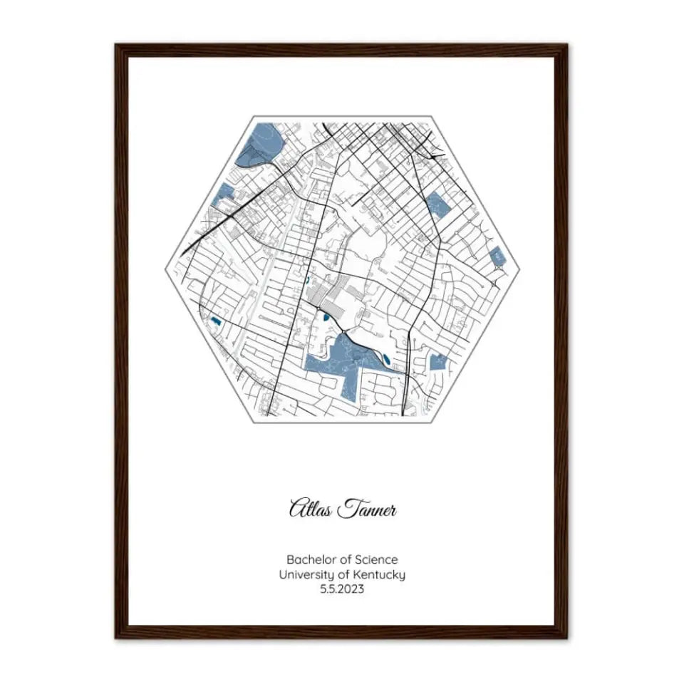 Personalized Graduation Gift - Choose Star Map, Street Map, or Your Photo