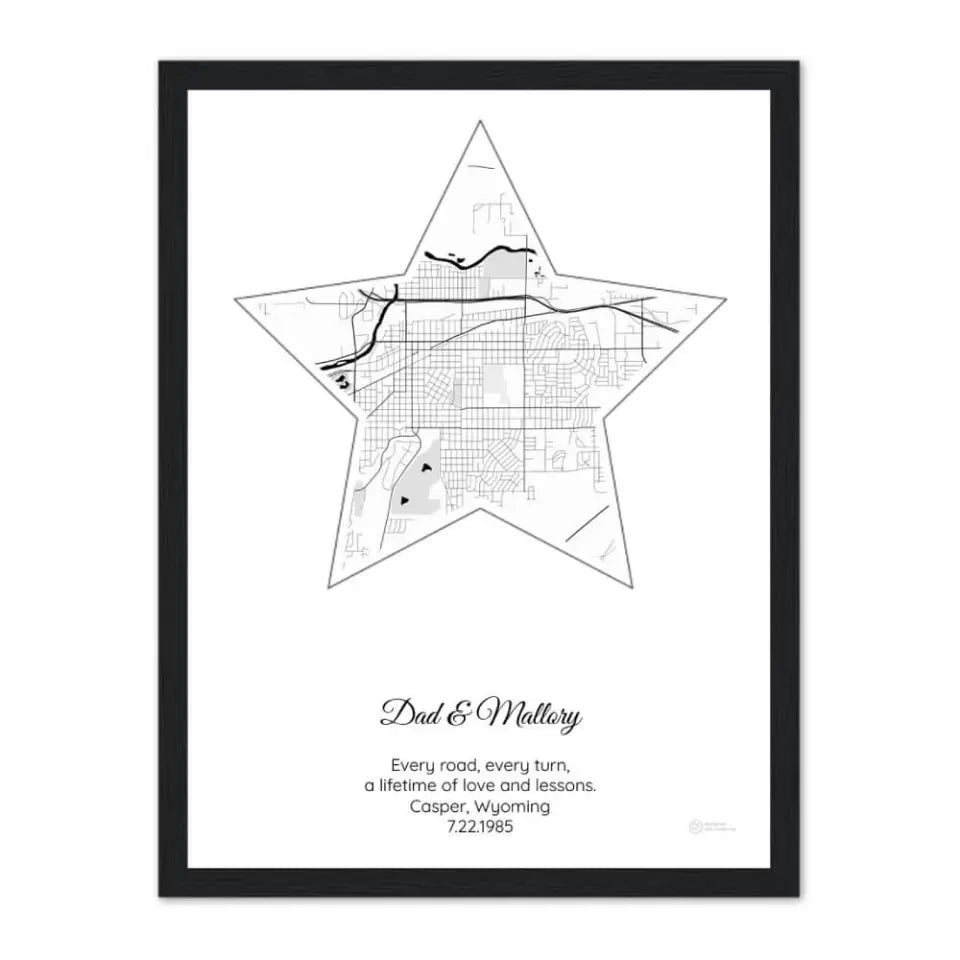 Personalized Father's Day Gift - Choose Star Map, Street Map, or Your Photo