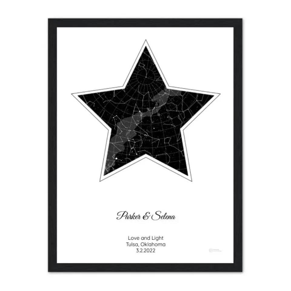 Personalized Hanukkah Gift - Choose Star Map, Street Map, or Your Photo