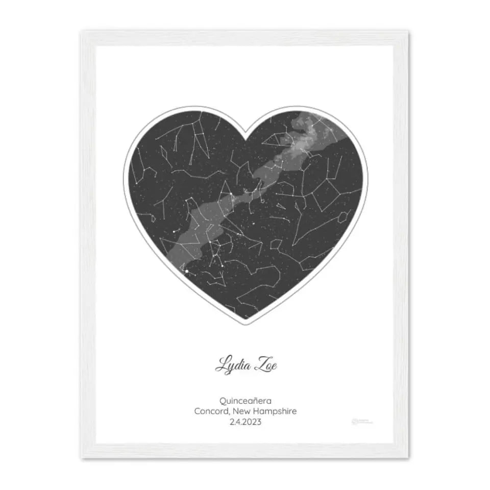 Personalized Quinceañera Gift - Choose Star Map, Street Map, or Your Photo