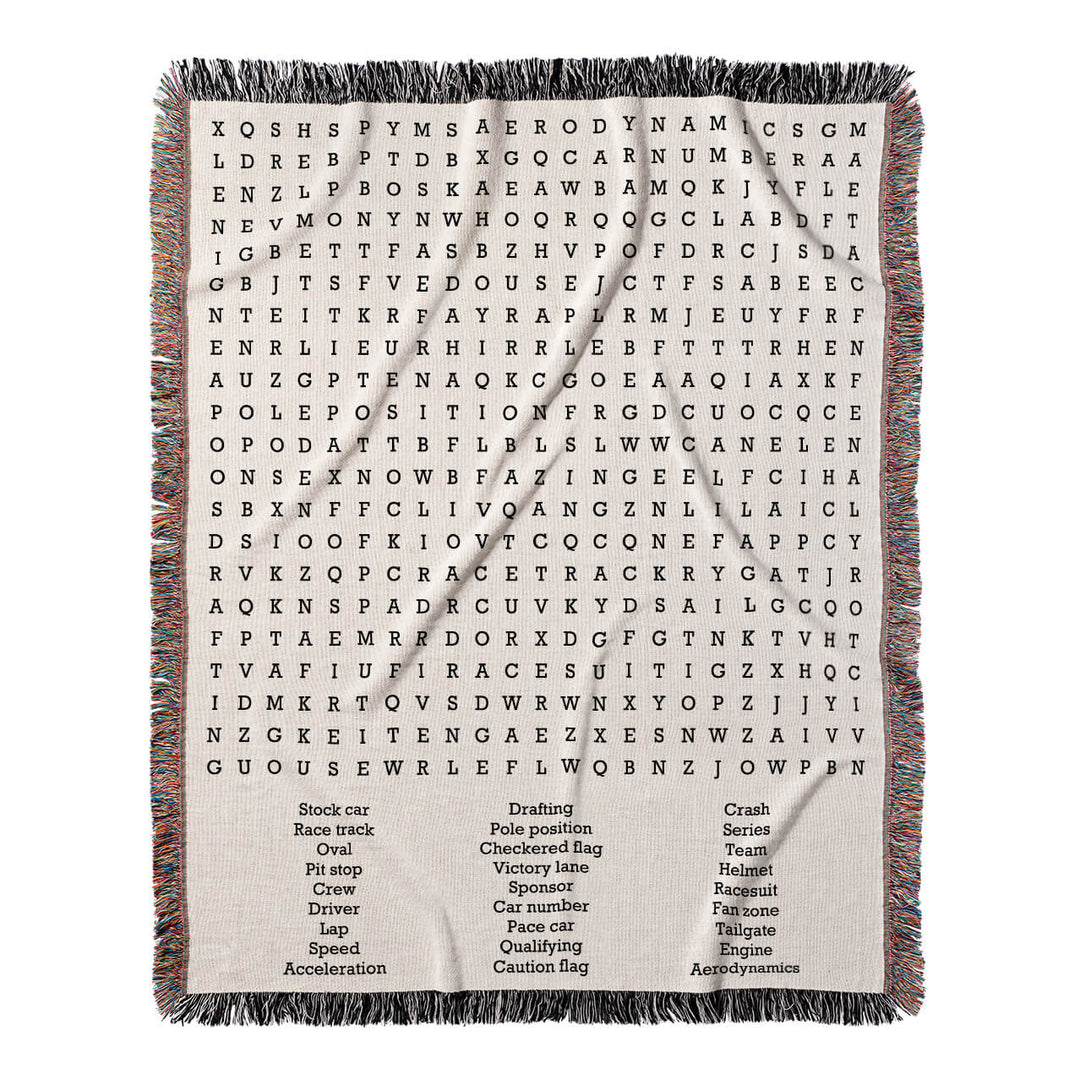Trackside Tales Word Search, 50x60 Woven Throw Blanket, Hidden#color-of-hidden-words_hidden
