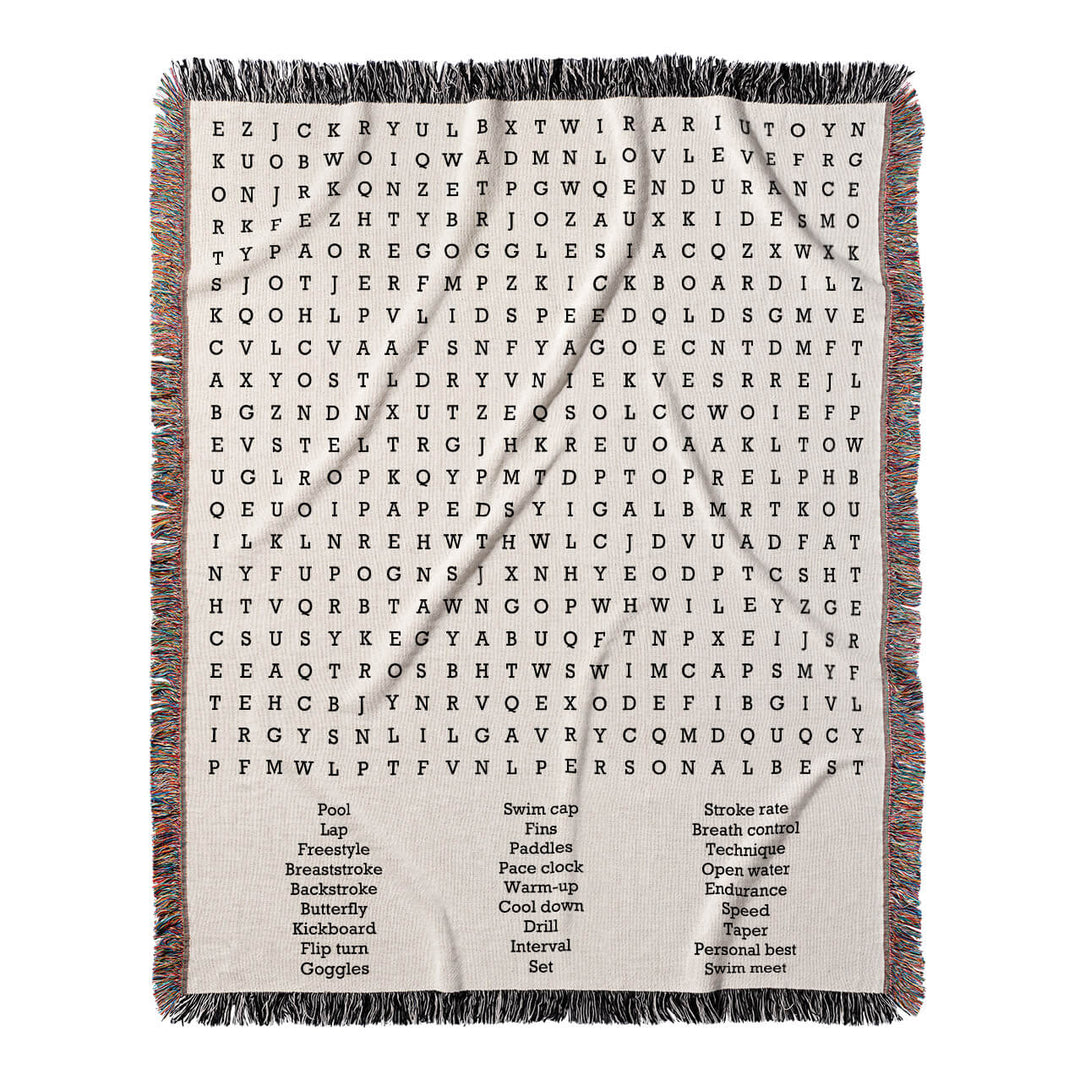 Aquatic Adventures Word Search, 50x60 Woven Throw Blanket, Hidden#color-of-hidden-words_hidden