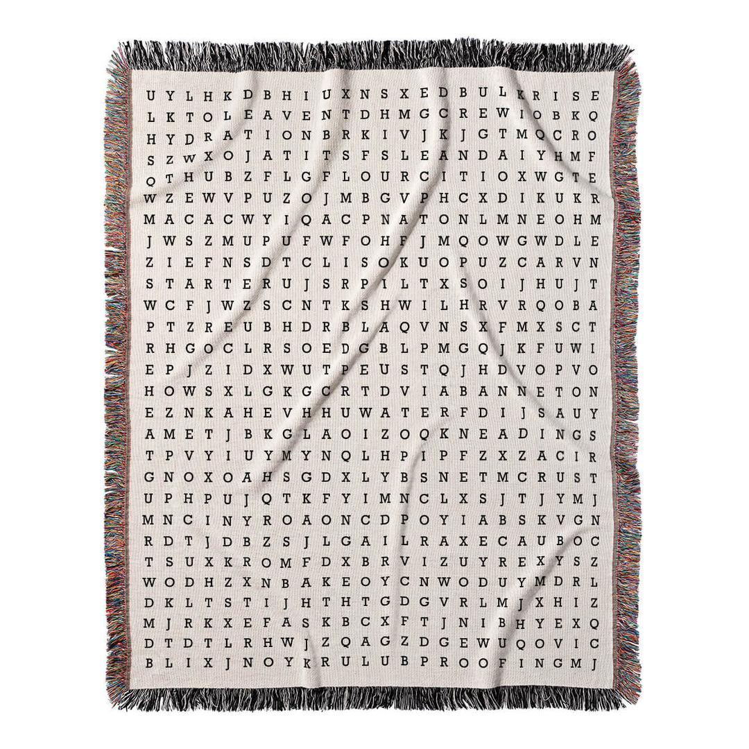 Rise to Perfection Word Search, 50x60 Woven Throw Blanket, Hidden#color-of-hidden-words_hidden