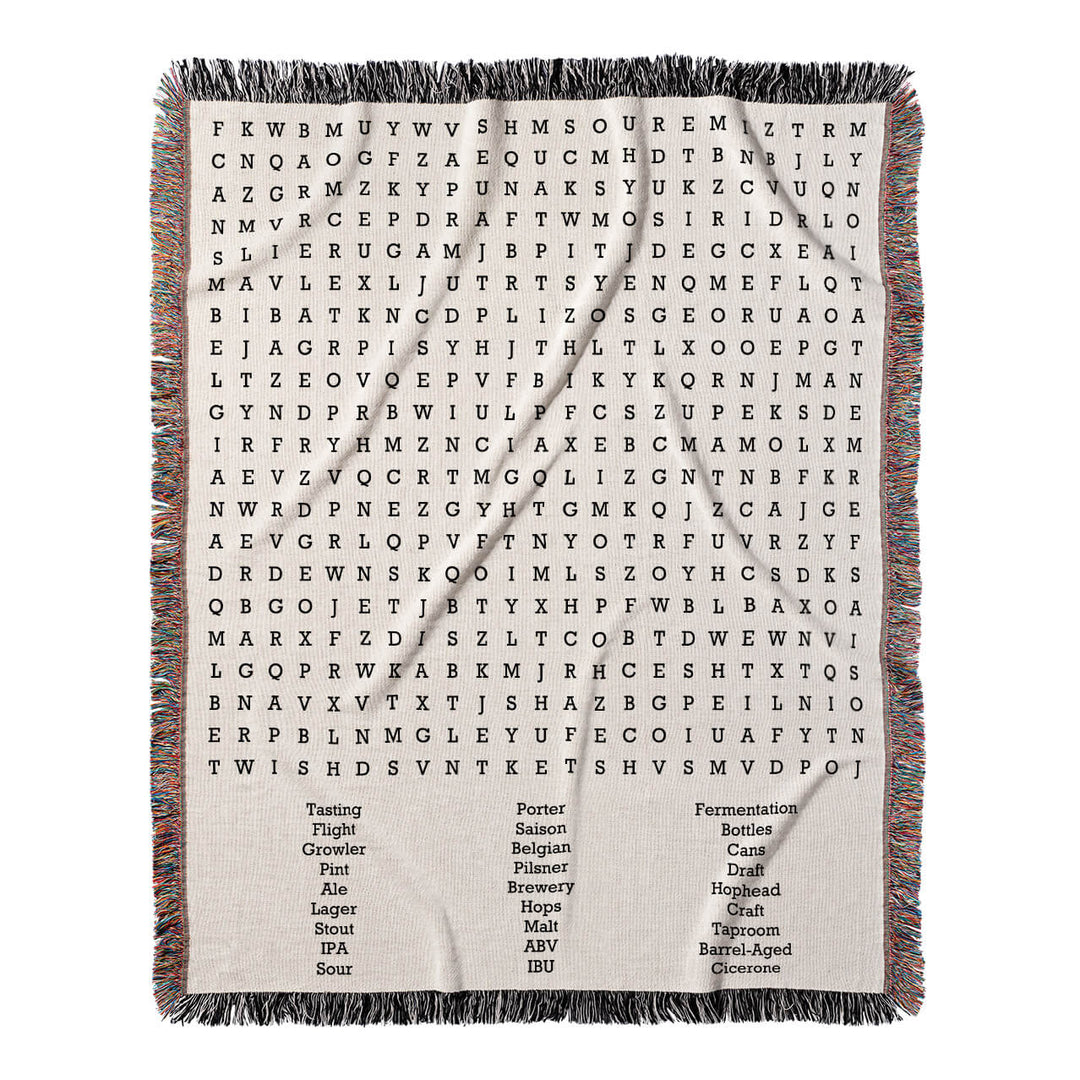 Hops and Dreams Word Search, 50x60 Woven Throw Blanket, Hidden#color-of-hidden-words_hidden