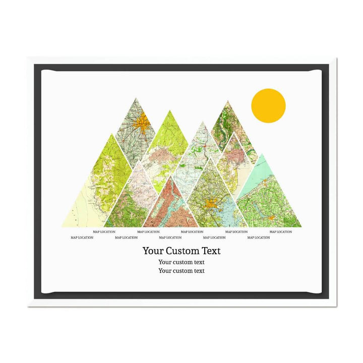 Personalized Mountain Atlas Map with 10 Locations, White Floater Framed Art Print#color-finish_white-floater-frame