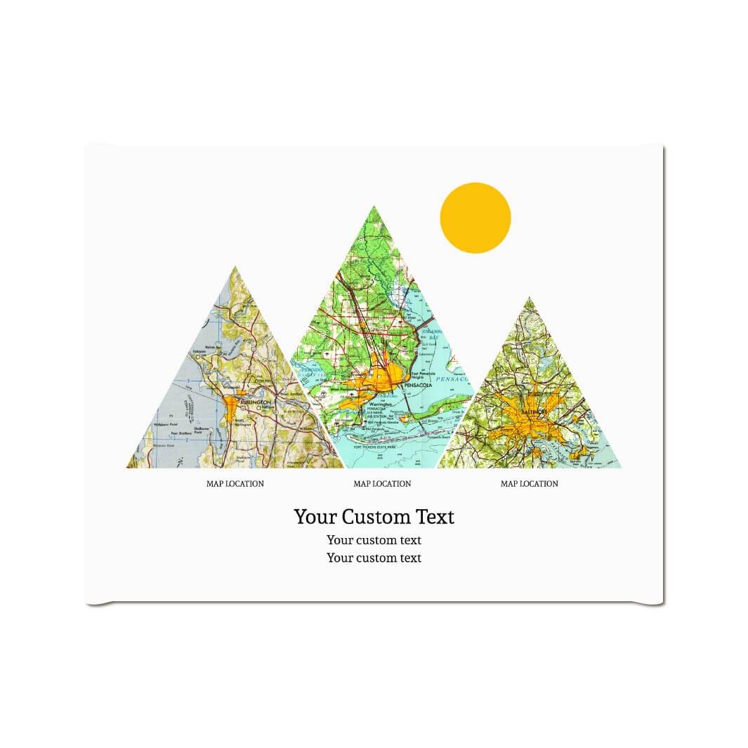 Personalized Mountain Atlas Map with 3 Locations, Wrapped Canvas Art Print#color-finish_wrapped-canvas