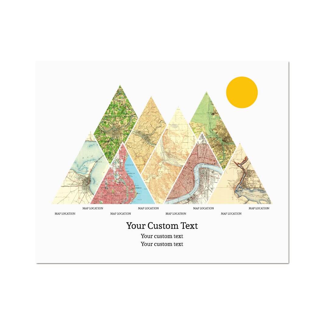 Personalized Mountain Atlas Map with 8 Locations, Unframed Print#color-finish_unframed