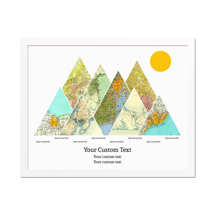Personalized Mountain Atlas Map with 8 Locations, White Thin Framed Art Print#color-finish_white-thin-frame