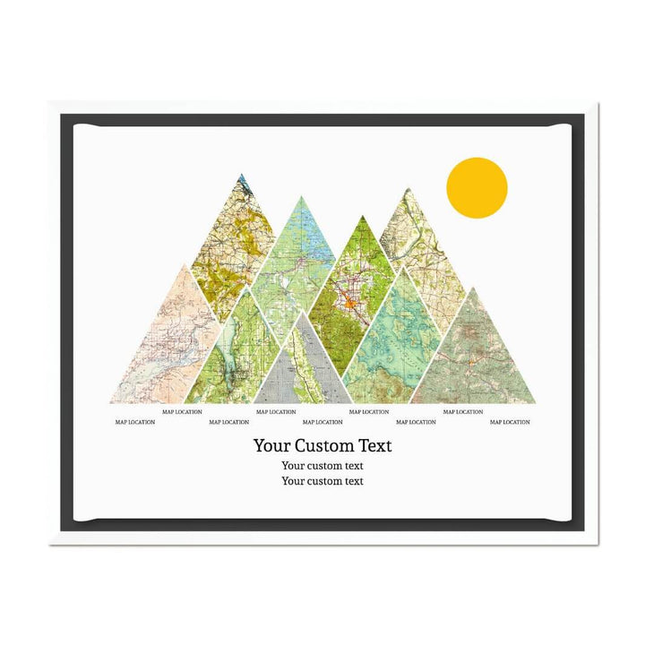 Personalized Mountain Atlas Map with 9 Locations, White Floater Framed Art Print#color-finish_white-floater-frame