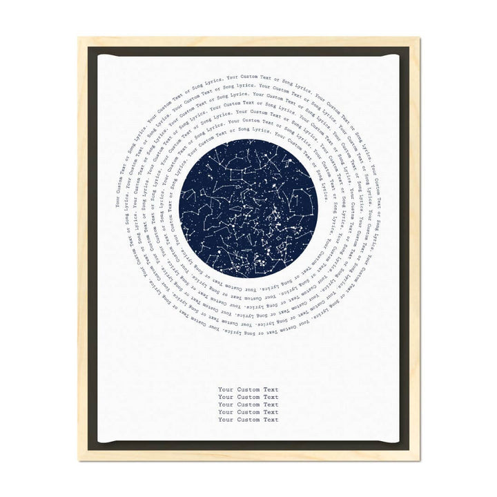 Song Lyrics Gift with 1 Star Map, Personalized Vertical Paper Print, Light Wood Floater Frame#color-finish_light-wood-floater-frame