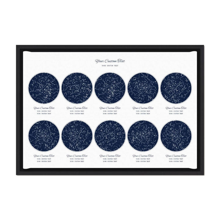Star Map Gift Personalized With 10 Night Skies, Horizontal, Black Floater Framed Art Print#color-finish_black-floater-frame