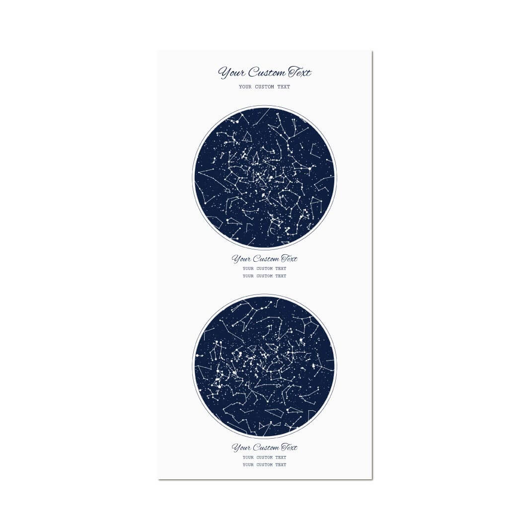 Star Map Gift Personalized With 2 Night Skies, Vertical, Unframed Art Print#color-finish_unframed
