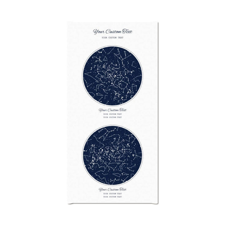 Star Map Gift Personalized With 2 Night Skies, Vertical, Wrapped Canvas Art Print#color-finish_wrapped-canvas