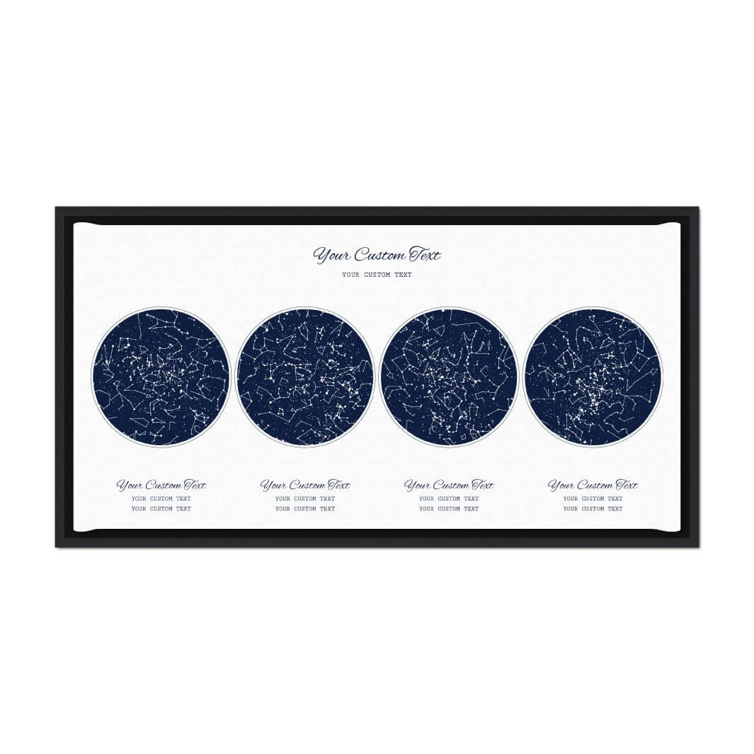 Star Map Gift Personalized With 4 Night Skies, Horizontal, Black Floater Framed Art Print#color-finish_black-floater-frame