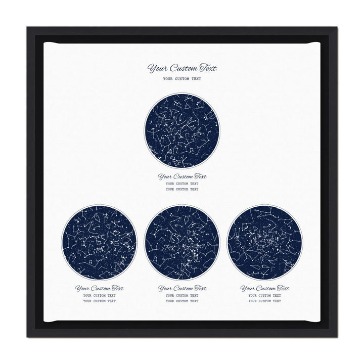 Star Map Gift Personalized With 4 Night Skies, Square, Black Floater Framed Art Print#color-finish_black-floater-frame