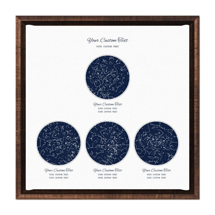 Star Map Gift Personalized With 4 Night Skies, Square, Espresso Floater Framed Art Print#color-finish_espresso-floater-frame