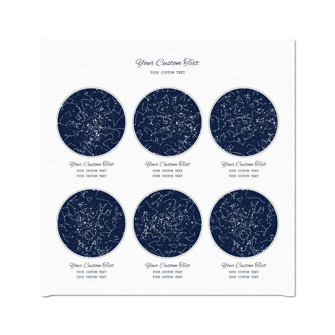 Star Map Gift Personalized With 6 Night Skies, Square, Wrapped Canvas Art Print#color-finish_wrapped-canvas