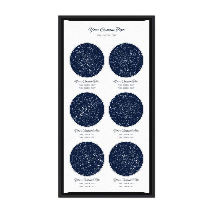 Star Map Gift Personalized With 6 Night Skies, Vertical, Black Floater Framed Art Print#color-finish_black-floater-frame