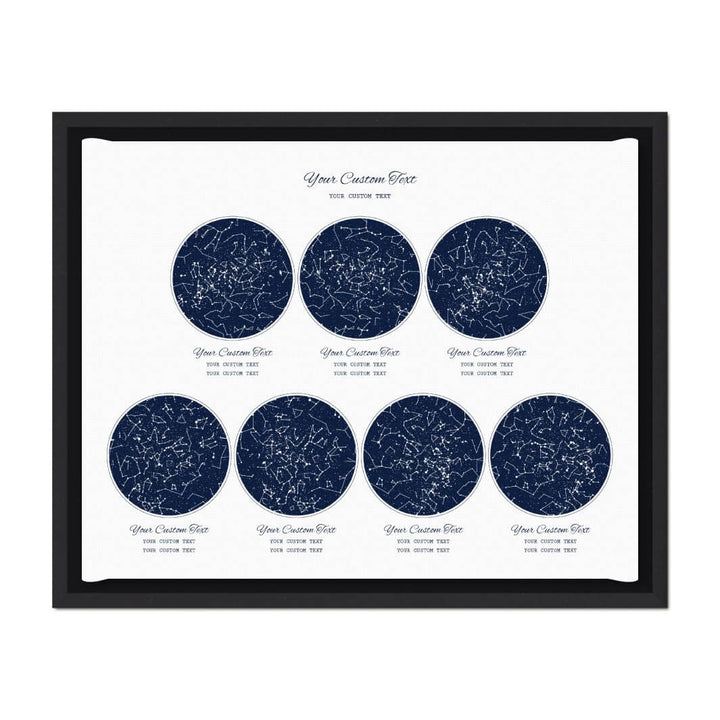 Star Map Gift Personalized With 7 Night Skies, Horizontal, Black Floater Framed Art Print#color-finish_black-floater-frame