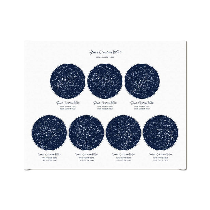 Star Map Gift Personalized With 7 Night Skies, Horizontal, Wrapped Canvas Art Print#color-finish_wrapped-canvas