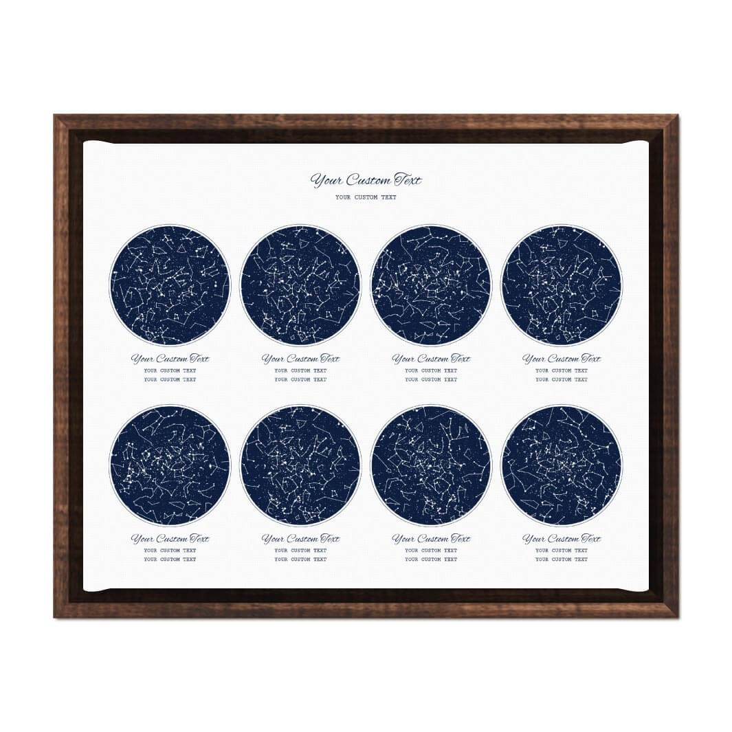 Star Map Gift Personalized With 8 Night Skies, Horizontal, Espresso Floater Framed Art Print#color-finish_espresso-floater-frame
