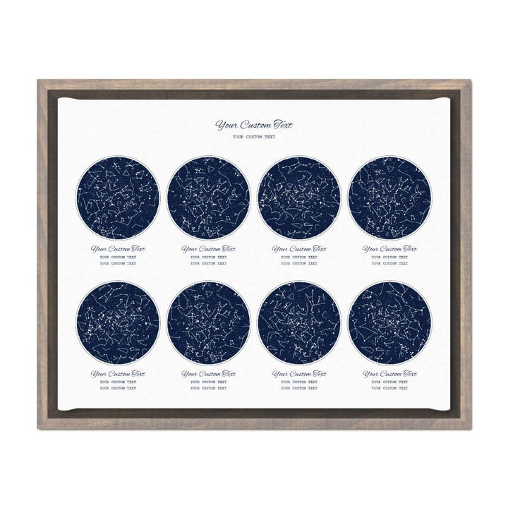 Star Map Gift Personalized With 8 Night Skies, Horizontal, Gray Floater Framed Art Print#color-finish_gray-floater-frame