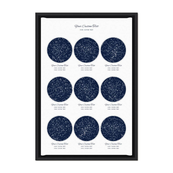 Star Map Gift Personalized With 9 Night Skies, Vertical, Black Floater Framed Art Print#color-finish_black-floater-frame