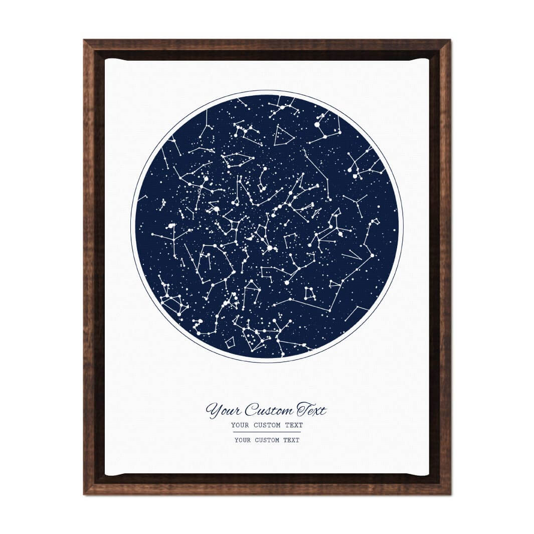 Custom Night Sky Print with 1 Star Map, Personalized Vertical Canvas Poster, Espresso Floater Frame#color-finish_espresso-floater-frame