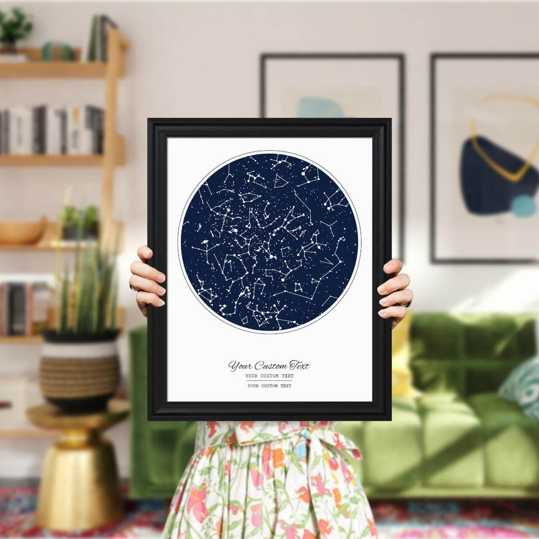 Star Map Gift with 1 Night Sky, Personalized Vertical Paper Poster, Black Beveled Frame, Styled#color-finish_black-beveled-frame