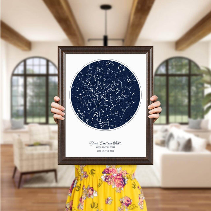 Star Map Gift with 1 Night Sky, Personalized Vertical Paper Poster, Espresso Beveled Frame, Styled#color-finish_espresso-beveled-frame