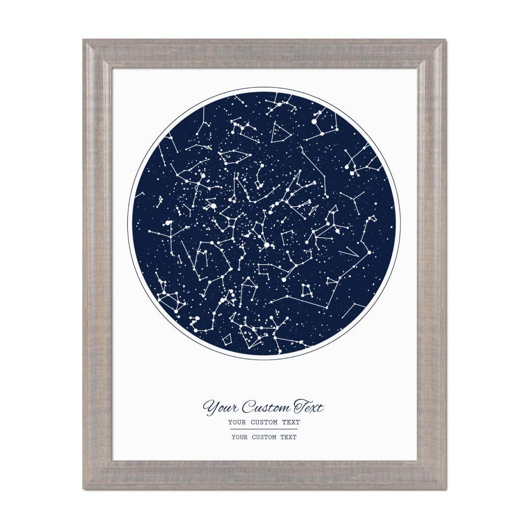 Star Map Gift with 1 Night Sky, Personalized Vertical Paper Poster, Gray Beveled Frame#color-finish_gray-beveled-frame