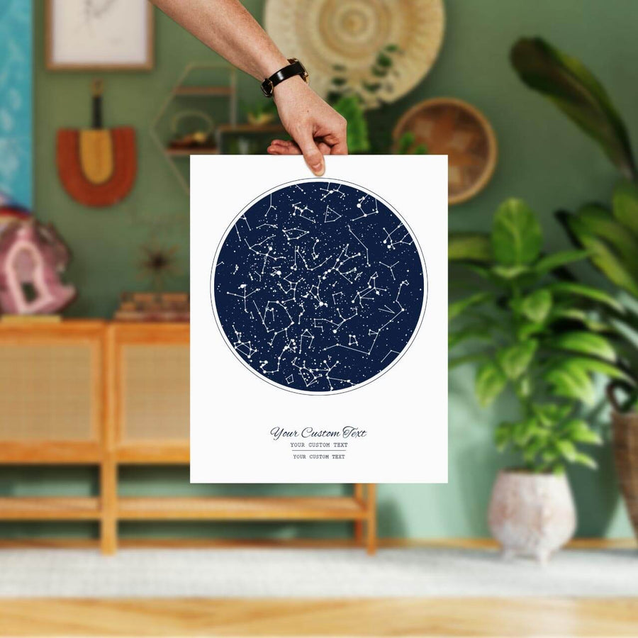Star Map Gift with 1 Night Sky, Personalized Vertical Paper Poster, Unframed, Styled#color-finish_unframed