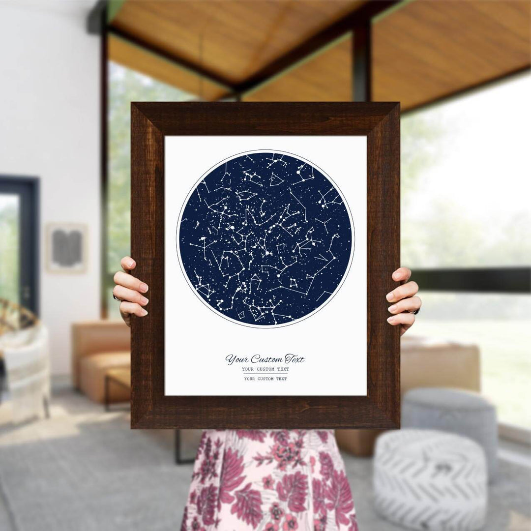 Star Map Gift with 1 Night Sky, Personalized Vertical Paper Poster, Espresso Wide Frame, Styled#color-finish_espresso-wide-frame