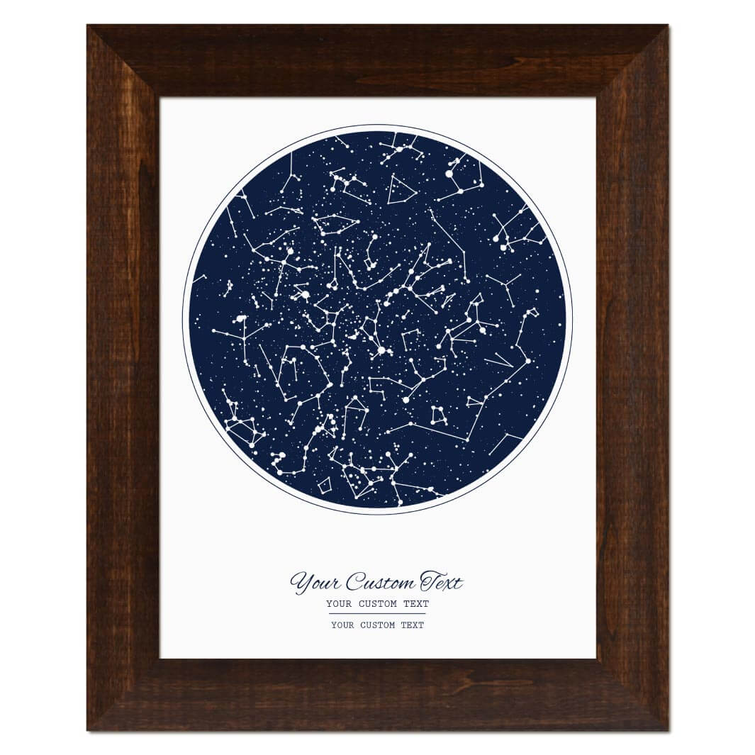 Star Map Gift with 1 Night Sky, Personalized Vertical Paper Poster, Espresso Wide Frame#color-finish_espresso-wide-frame